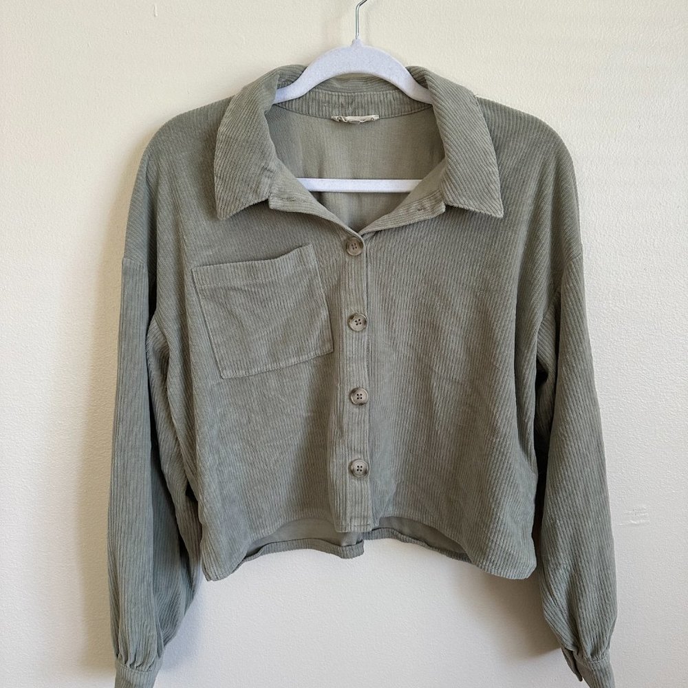 Madewell Corduroy Cropped Shirt Jacket | Size L